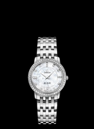 Omega De Ville Prestige Quartz 27.4 Stainless Steel / MOP / Bracelet / Diamond