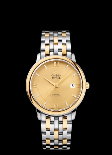 Omega De Ville Prestige Co-Axial 36.8 Stainless Steel / Yellow Gold / Champagne / Bracelet