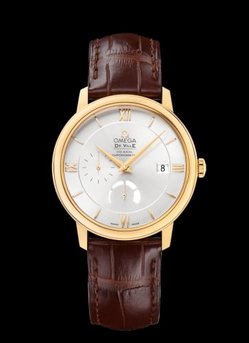 Omega De Ville Prestige Co-Axial 39.5 Power Reserve Yellow Gold / Silver