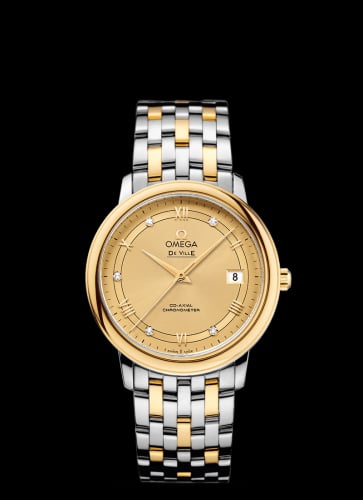 Omega De Ville Prestige Co-Axial 36.8 Stainless Steel / Yellow Gold / Vintage Champagne / Bracelet