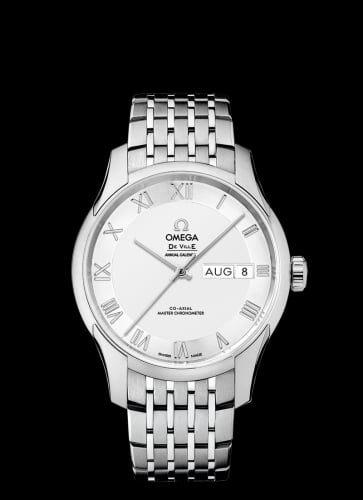 Omega De Ville Hour Vision Master Chronometer Annual Calendar Stainless Steel / Silver / Bracelet