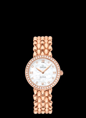 Omega De Ville Prestige Dewdrop Quartz 27.4 Red Gold / MOP / Diamond / Bracelet