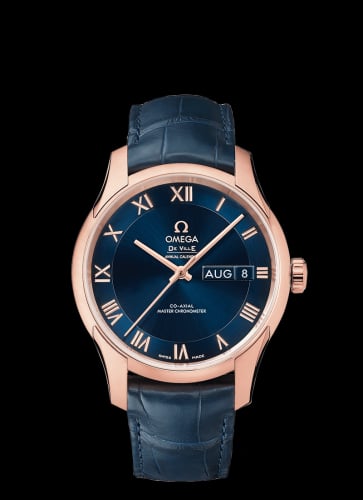 Omega De Ville Hour Vision Master Chronometer Annual Calendar Sedna Gold / Blue