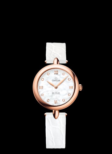 Omega De Ville Prestige Dewdrop Quartz 27.4 Red Gold / MOP