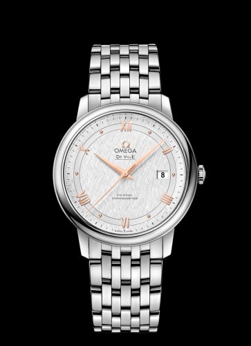 Omega De Ville Prestige Co-Axial 39.5 Stainless Steel / Vintage Silver Silk / Bracelet