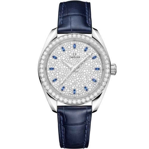 Omega Seamaster Aqua Terra 150M Master Chronometer 34 Canopus Gold - Diamond / Snow Sapphire / Alligator