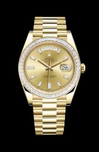 Rolex Day-Date 40 Yellow Gold - Baguette / Champagne - Baguette