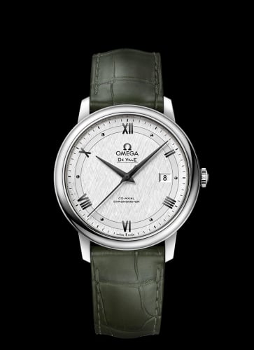Omega De Ville Prestige Co-Axial 39.5 Stainless Steel / Vintage Silver Silk