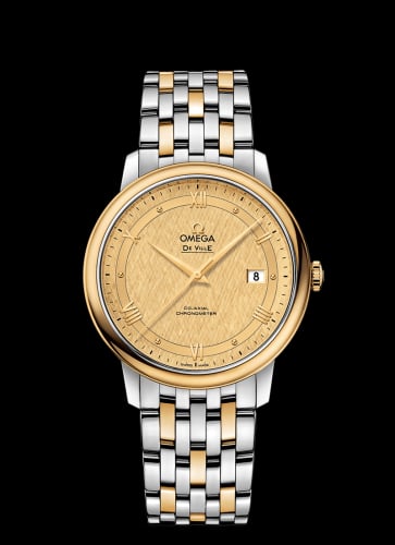 Omega De Ville Prestige Co-Axial 39.5 Stainless Steel / Yellow Gold / Vintage Champagne Silk / Bracelet