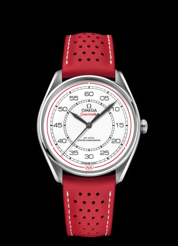 Omega Seamaster Master Co-Axial 39.5 Olympic Timekeeper Stainless Steel / White / Red