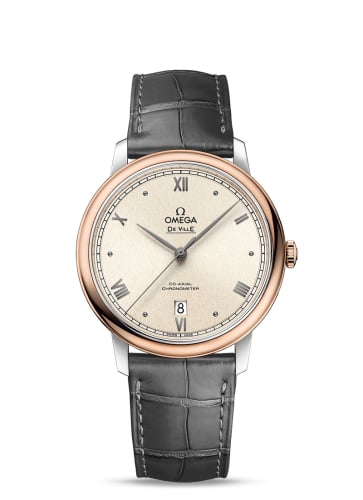 Omega De Ville Prestige Co-Axial 39.5 Stainless Steel / Red Gold / Pink Linen
