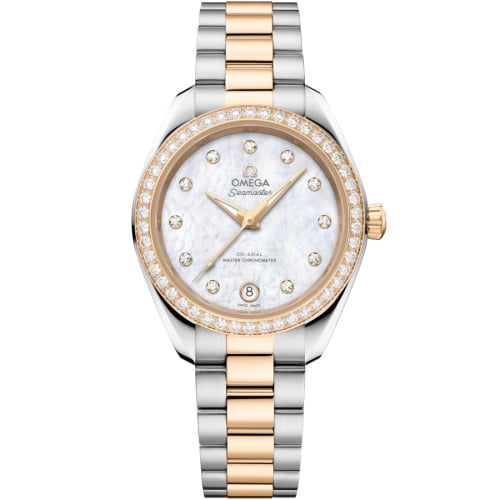 Omega Seamaster Aqua Terra 150M Master Co-Axial 30 Stainless Steel - Moonshine Gold - Diamond / MOP - Diamond / Bracelet