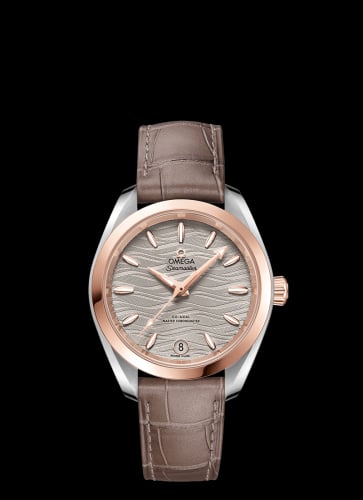 Omega Seamaster Aqua Terra 150M Master Chronometer 34 Stainless Steel / Sedna Gold / Grey-Waves / Alligator