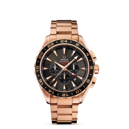 Omega Seamaster Aqua Terra 150M Co-Axial 44 GMT Chronograph Red Gold / Grey / Bracelet