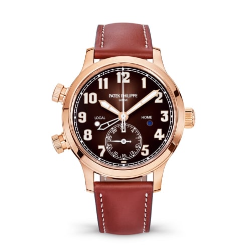 Patek Philippe Calatrava Pilot Travel Time 7234 Rose Gold / Brown