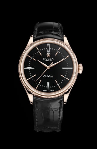 Rolex Cellini Time Everose / Black / Alligator Black