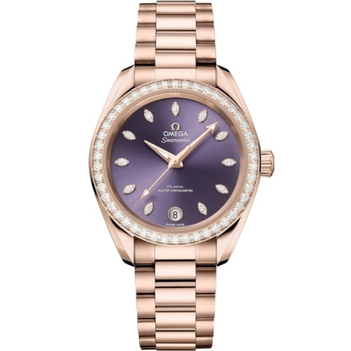 Omega Seamaster Aqua Terra 150M Shades Master Chronometer 34 Sedna Gold - Diamond / Lavender / Bracelet