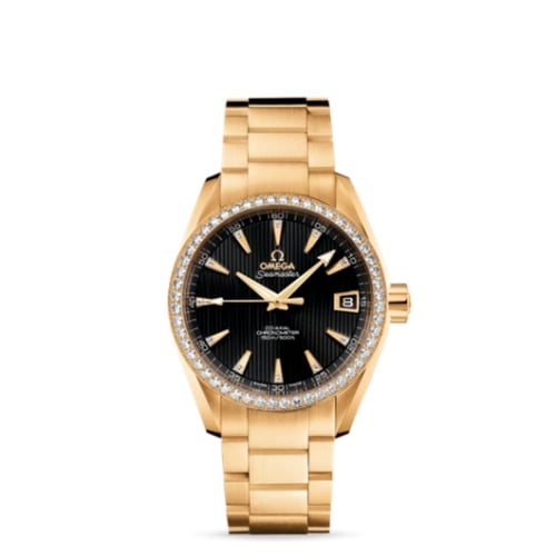 Omega Seamaster Aqua Terra 150M Co-Axial 38.5 Yellow Gold / Diamond / Black / Bracelet
