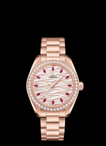Omega Seamaster Aqua Terra 150M Master Chronometer 34 Sedna Gold / Diamond / Wave Ruby / Bracelet