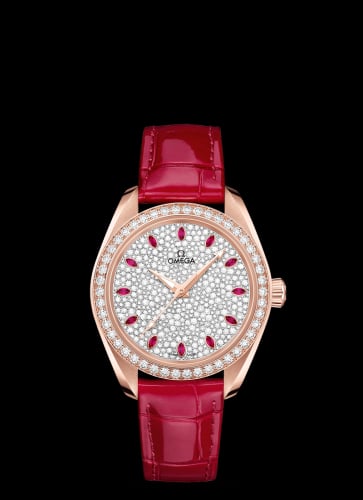 Omega Seamaster Aqua Terra 150M Master Chronometer 34 Sedna Gold / Diamond / Snow Ruby / Alligator