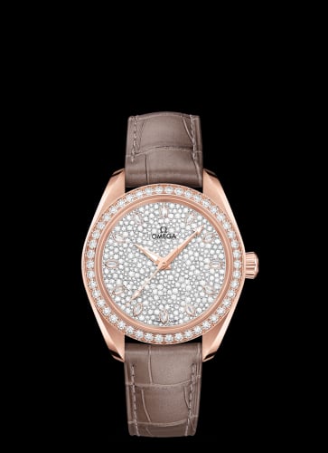 Omega Seamaster Aqua Terra 150M Master Chronometer 34 Sedna Gold / Diamond / Snow Diamond / Alligator