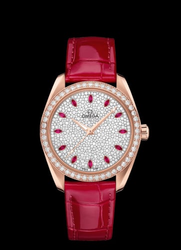 Omega Seamaster Aqua Terra 150M Master Chronometer 38 Sedna Gold / Diamond / Snow Ruby / Alligator
