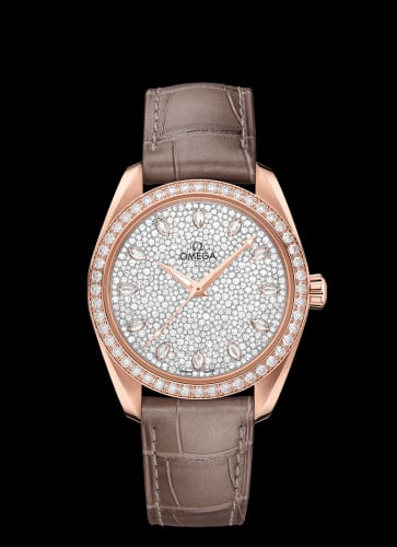 Omega Seamaster Aqua Terra 150M Master Chronometer 38 Sedna Gold / Diamond / Snow Diamond / Alligator