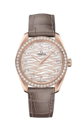 Omega Seamaster Aqua Terra 150M Master Chronometer 38 Sedna Gold / Diamond / Wave Diamond / Alligator