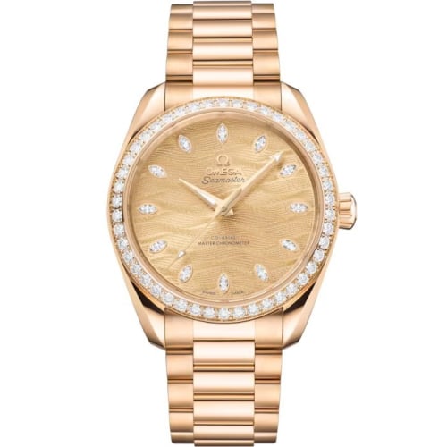 Omega Seamaster Aqua Terra 150M Master Chronometer 34 Moonshine Gold - Diamond / Champagne / Bracelet