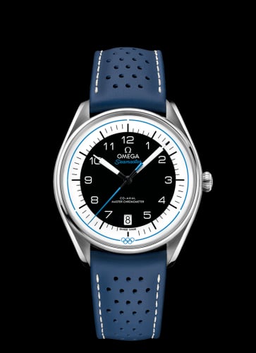 Omega Seamaster Master Co-Axial 39.5 Olympic Timekeeper Stainless Steel / Black / Blue