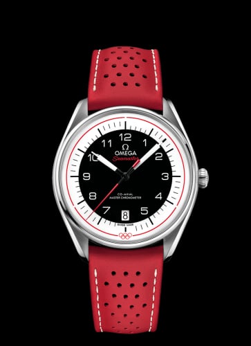 Omega Seamaster Master Co-Axial 39.5 Olympic Timekeeper Stainless Steel / Black / Red
