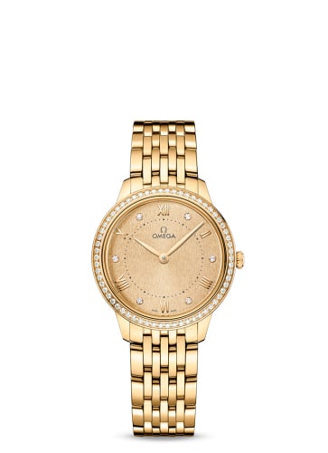 Omega De Ville Quartz 30 Yellow Gold - Diamond / Champagne - Diamond / Bracelet