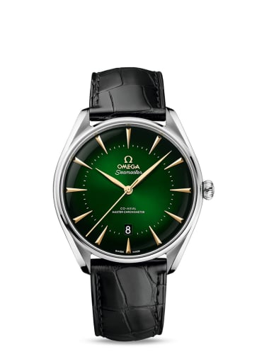 Omega Seamaster Master Co-Axial 39.5 Macau Edition Stainless Steel / Green / Alligator