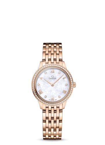 Omega De Ville Quartz 27.5 Sedna Gold - Diamond / MOP - Diamond / Bracelet