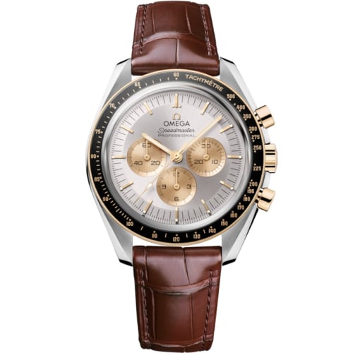 Omega Speedmaster Professional Moonwatch 3861 Stainless Steel - Moonshine Gold / Silver / Alligator