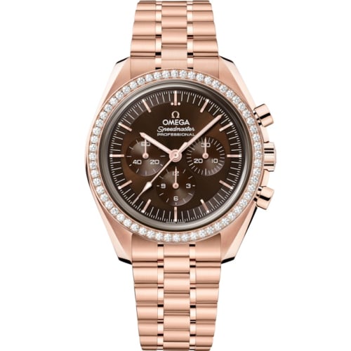 Omega Speedmaster Professional Moonwatch 3861 Sedna Gold - Diamond / Brown / Bracelet