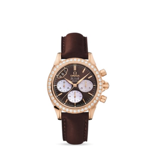 Omega De Ville Co-Axial 35 Chronograph Red Gold Diamond / Brown