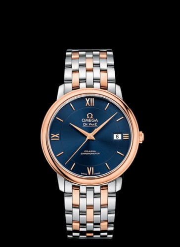 Omega De Ville Prestige Co-Axial 36.8 Stainless Steel / Red Gold / Blue / Bracelet