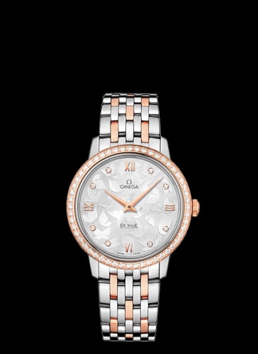 Omega De Ville Prestige Quartz 32.7 Butterfly Stainless Steel / Red Gold / Diamond / Bracelet