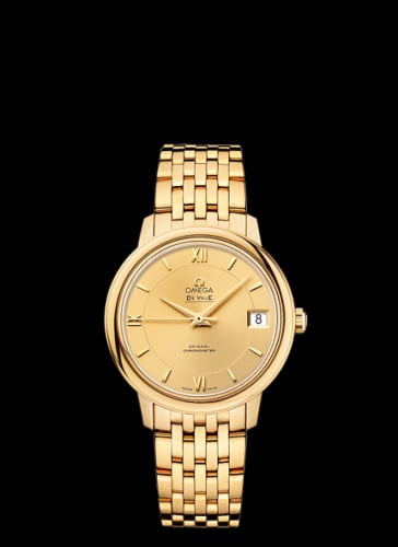 Omega De Ville Prestige Co-Axial 32.7 Yellow Gold / Gold / Bracelet