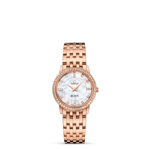 Omega De Ville Prestige Quartz 27 Red Gold / Diamond / MOP / Bracelet