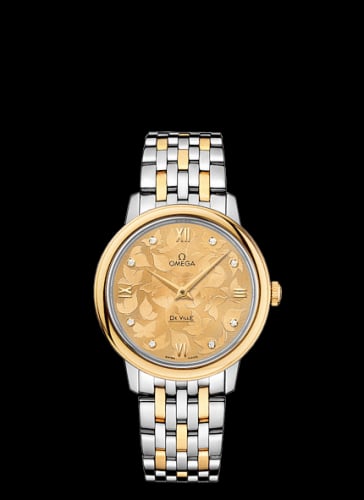 Omega De Ville Prestige Quartz 32.7 Butterfly Yellow Gold / Stainless Steel