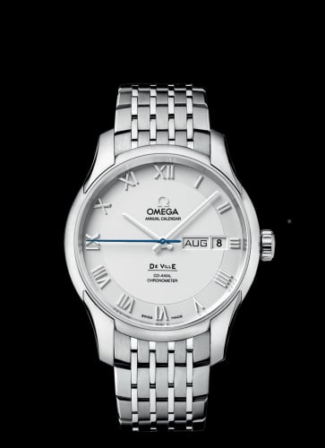Omega De Ville Co-Axial Annual Calendar Stainless Steel / Silver / Bracelet