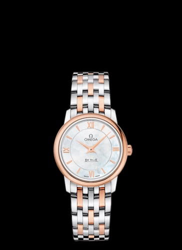 Omega De Ville Prestige Quartz 27.4 Stainless Steel / Red Gold / MOP / Bracelet