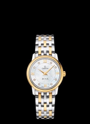 Omega De Ville Prestige Quartz 27.4 Stainless Steel / Yellow Gold / MOP / Bracelet