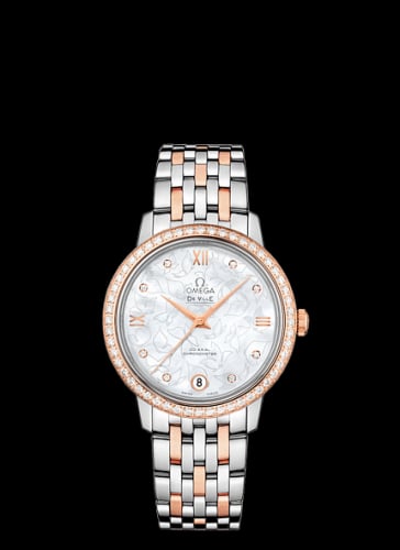 Omega De Ville Prestige Co-Axial 32.7 Stainless Steel / Red Gold / MOP Butterfly / Diamond / Bracelet