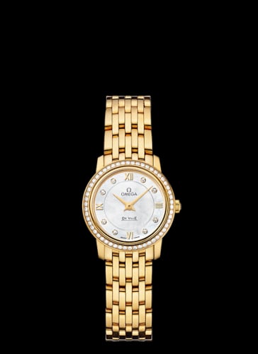 Omega De Ville Prestige Quartz 24.4 Yellow Gold / Diamond / MOP