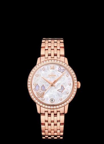 Omega De Ville Prestige Co-Axial 32.7 Red Gold / MOP Butterfly / Diamond / Bracelet