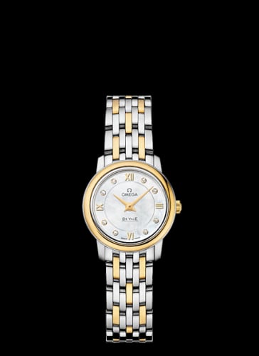 Omega De Ville Prestige Quartz 24.4 Stainless Steel / Yellow Gold / MOP / Bracelet