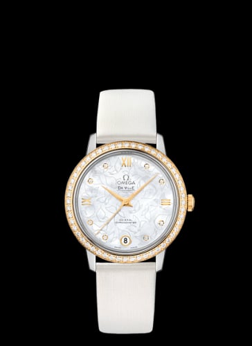 Omega De Ville Prestige Co-Axial 32.7 Stainless Steel / Yellow Gold / MOP Butterfly / Diamond